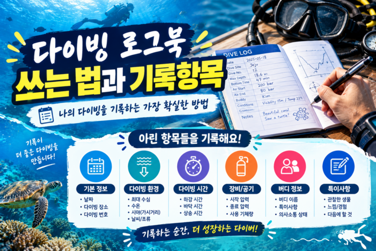 다이빙 로그북 작성 가이드