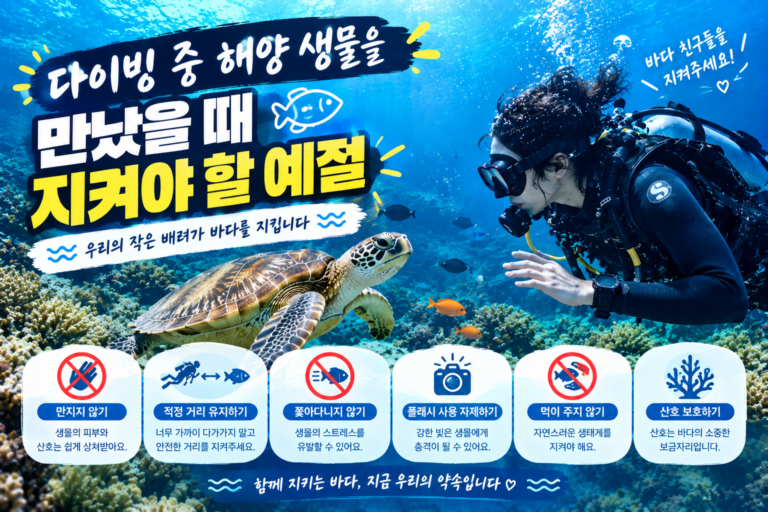 다이빙 바다 예절 안내