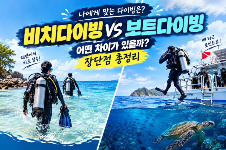 비치다이빙 VS 보트다이빙 총정리