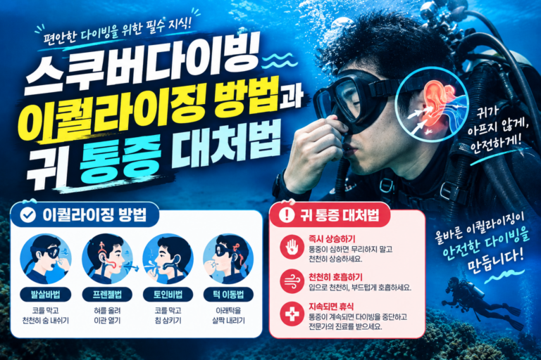 스쿠버 이퀄라이징과 귀 통증 대처법